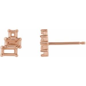 Geometric Cluster Stud Earring Mounting