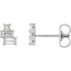 Platinum 1/4 CTW Natural Diamond Geometric Cluster Earrings