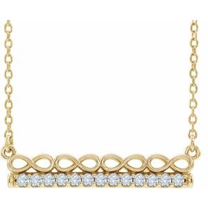 1/5 Ctw Natural Diamond Bar Necklace