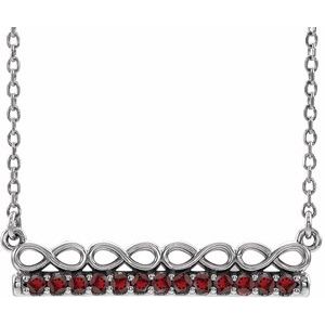 Natural Garnet Bar Necklace