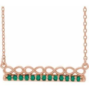 Natural Emerald Bar Necklace