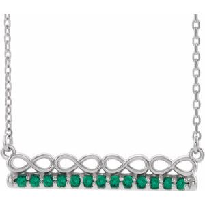 Natural Emerald Bar Necklace