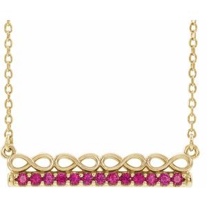 Natural Ruby Bar Necklace