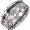 Tungsten 8 mm Band with Imitation Meteorite and Carbon Fiber Inlay Size 10