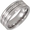 Tungsten 8 mm Band with Imitation Meteorite and Carbon Fiber Inlay Size 9.5