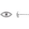 14K White 2 mm Round Accented Evil Eye Earring Mounting