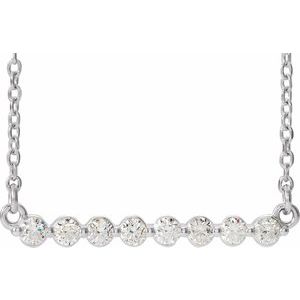 Platinum 1/4 CTW Natural Diamond Bar 18″ Necklace