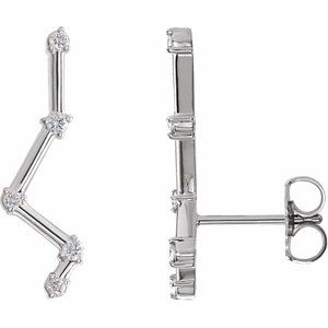 1/10 Ctw Natural Diamond Constellation Ear Climbers