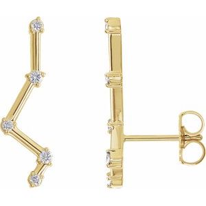 1/10 Ctw Natural Diamond Constellation Ear Climbers