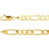 14K Yellow 5.5 mm Figaro 18″ Chain