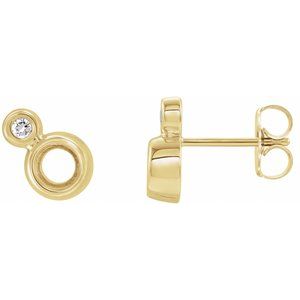 .06 Ctw Natural Diamond Semi-Set Earrings