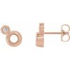 14K Rose 4 mm Round .06 CTW Natural Diamond Semi-Set Earrings