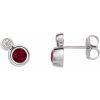 Platinum 3 mm Natural Ruby & .03 CTW Natural Diamond Earrings