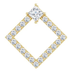 5/8 Ctw Natural Diamond Geometric Pendant