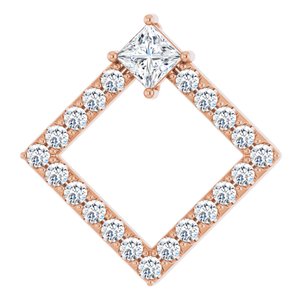 5/8 Ctw Natural Diamond Geometric Pendant