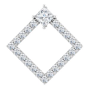 Sterling Silver 5/8 CTW Natural Diamond Pendant