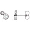 Sterling Silver 3 mm Natural White Sapphire & .03 CTW Natural Diamond Earrings