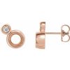 14K Rose 5 mm Round 1/8 CTW Natural Diamond Semi-Set Earrings