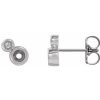 Sterling Silver 3 mm Round .03 CTW Natural Diamond Semi-Set Earrings