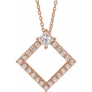 5/8 Ctw Natural Diamond Geometric Necklace