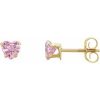 14K Yellow Imitation Pink Cubic Zirconia Youth Stud Earrings