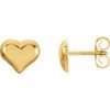 14K Yellow Puffed Heart Earrings