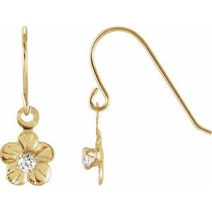 Youth Cz Daisy Dangle Earrings