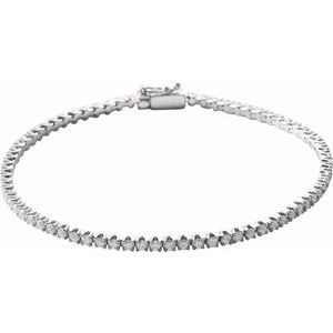 2 Ctw Natural Diamond Line Bracelet