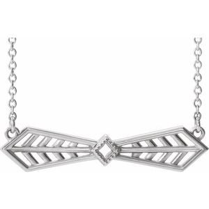 Platinum Vintage-Inspired Bar 16″ Necklace