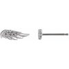 Sterling Silver Accented Angel Wing Earring Mounting