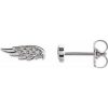 14K White .03 CTW Natural Diamond Angel Wing Earrings