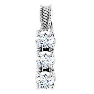 14K White 5/8 CTW Natural Diamond Pendant