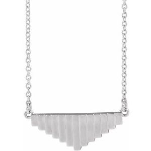 14K White Geometric 18″ Necklace