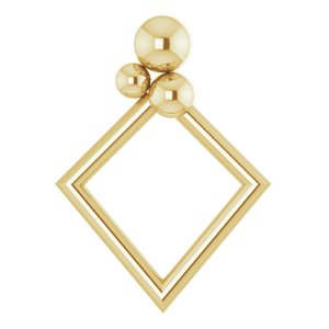 14K Yellow 16.1×11.8 mm Geometric Pendant