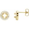 14K Yellow 4 mm Round 1/6 CTW Natural Diamond Halo-Style Semi-Set Earrings