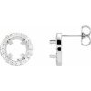 Platinum 6 mm Round 3/8 CTW Natural Diamond Halo-Style Semi-Set Earrings