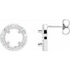 14K White 7 mm Round 3/8 CTW Natural Diamond Halo-Style Semi-Set Earrings