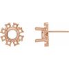 14K Rose 6 mm Round Halo-Style Earring Mounting