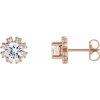 14K Rose 2 CTW Natural Diamond Earrings