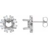 Sterling Silver 5 mm Round 1/5 CTW Natural Diamond Semi-Set Earrings