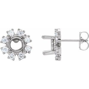 1/2 Ctw Natural Diamond Semi-Set Earrings