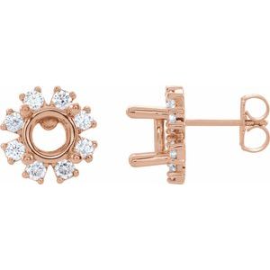 1/2 Ctw Natural Diamond Semi-Set Earrings