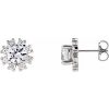 Sterling Silver Natural White Sapphire & 1/2 CTW Natural Diamond Earrings