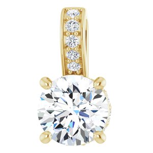 14K Yellow 1/2 CTW Natural Diamond Pendant