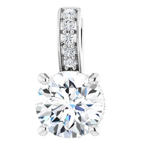 Platinum 1/2 CTW Natural Diamond Pendant