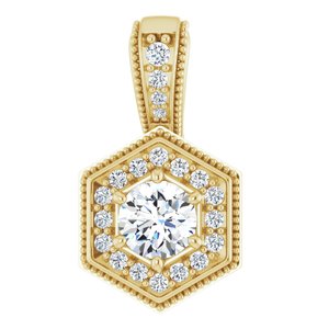 14K Yellow 1/2 CTW Natural Diamond Pendant