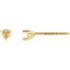 14K Yellow 3 mm Round 3-Prong Earring Mounting