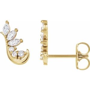 1/4 Ctw Natural Diamond Ear Climbers