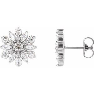 1 Ctw Natural Diamond Vintage-Inspired Stud Earrings