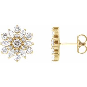 1 Ctw Natural Diamond Vintage-Inspired Stud Earrings